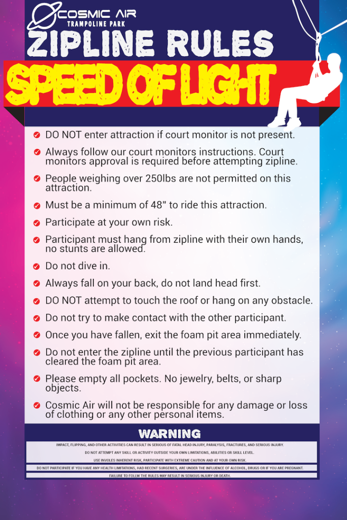 zipline rules